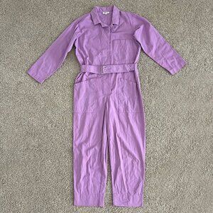 Horses Atelier Belted Field Suit Jumpsuit Long Sleeve Lilac Purple Spring Size L
